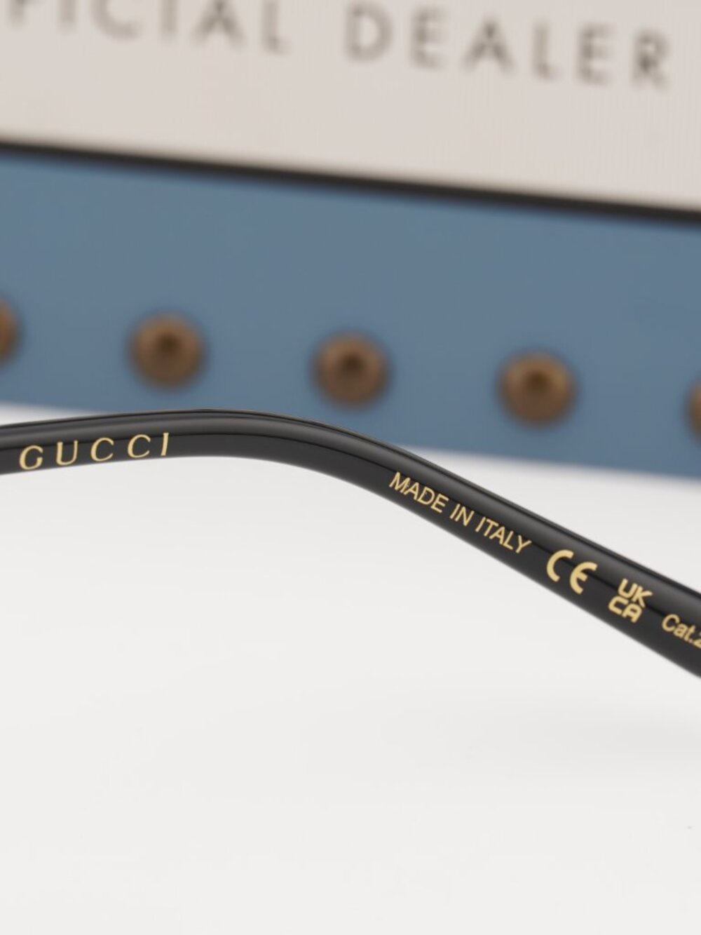Gucci GG2163S 001 Square Sunglasses - Gold/Grey Gradient - Picture 8 of 11